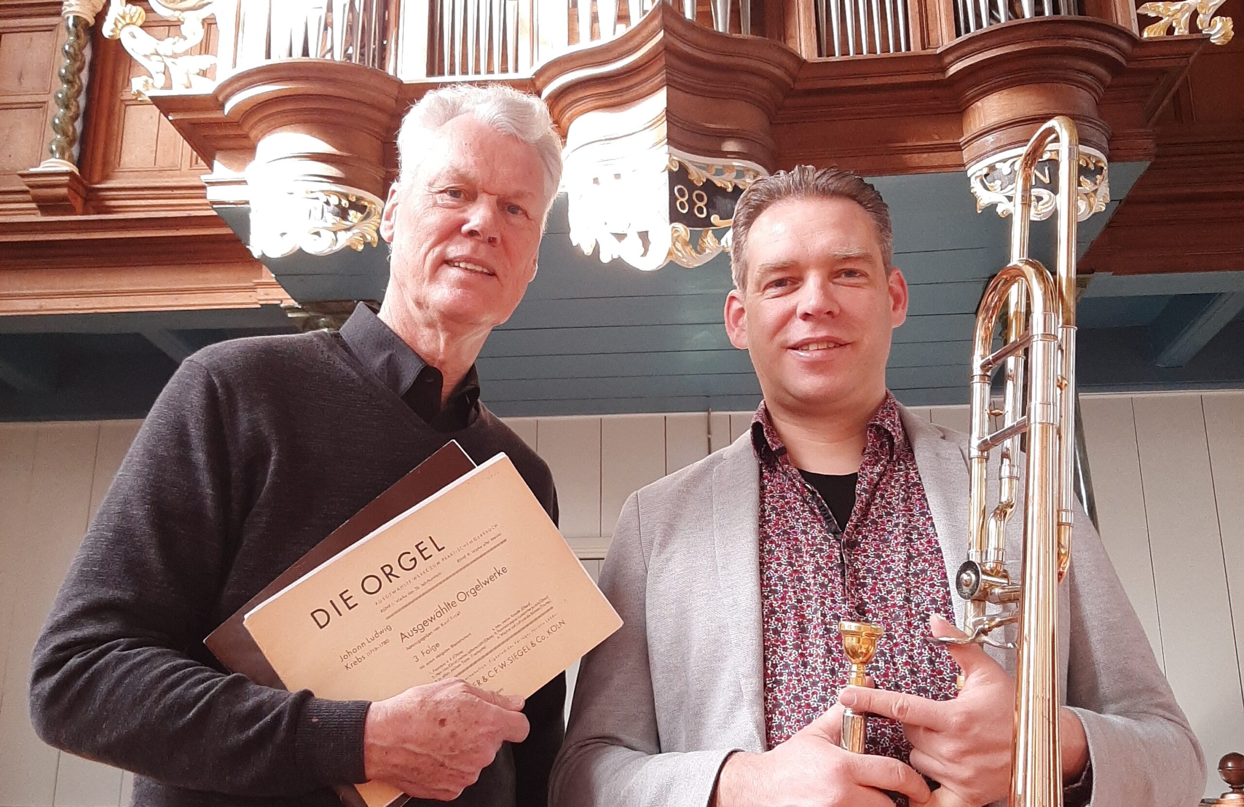 Concert door Auke de Boer (orgel) en Klaas van Slageren (trombone)